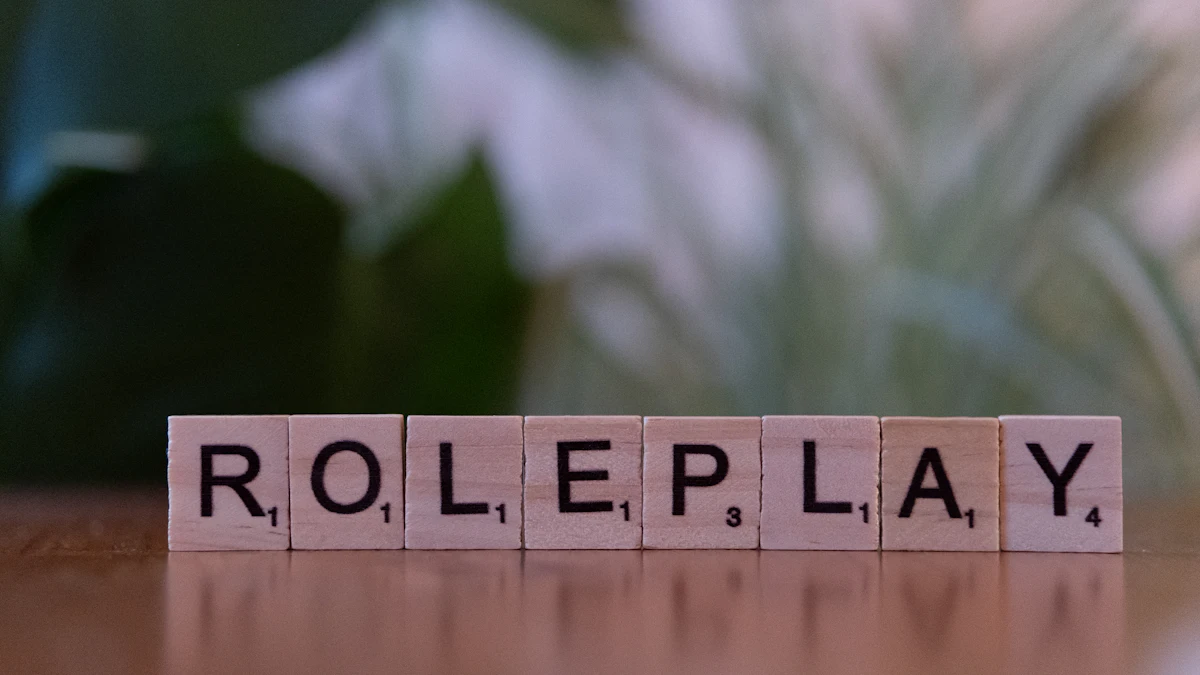 「ROLE PLAY」と並べた木のブロック